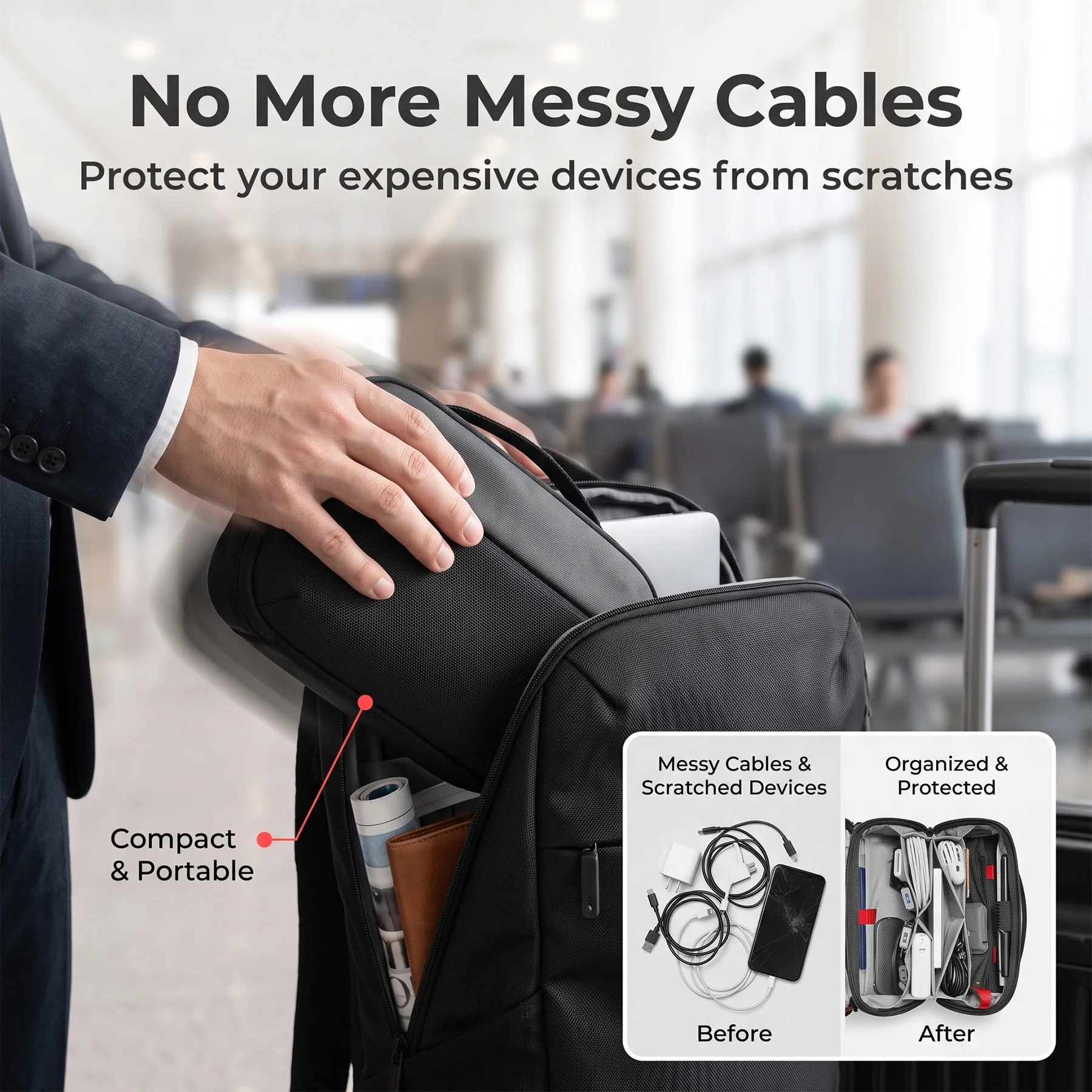 Travel Tech Organizer Pouch, W - Tech Accessories Travel Case ulasan dan harga