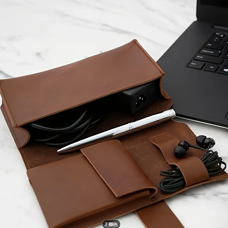 1pc PU Leather Multi-Compartme - Tech Accessories Travel Case ulasan dan harga