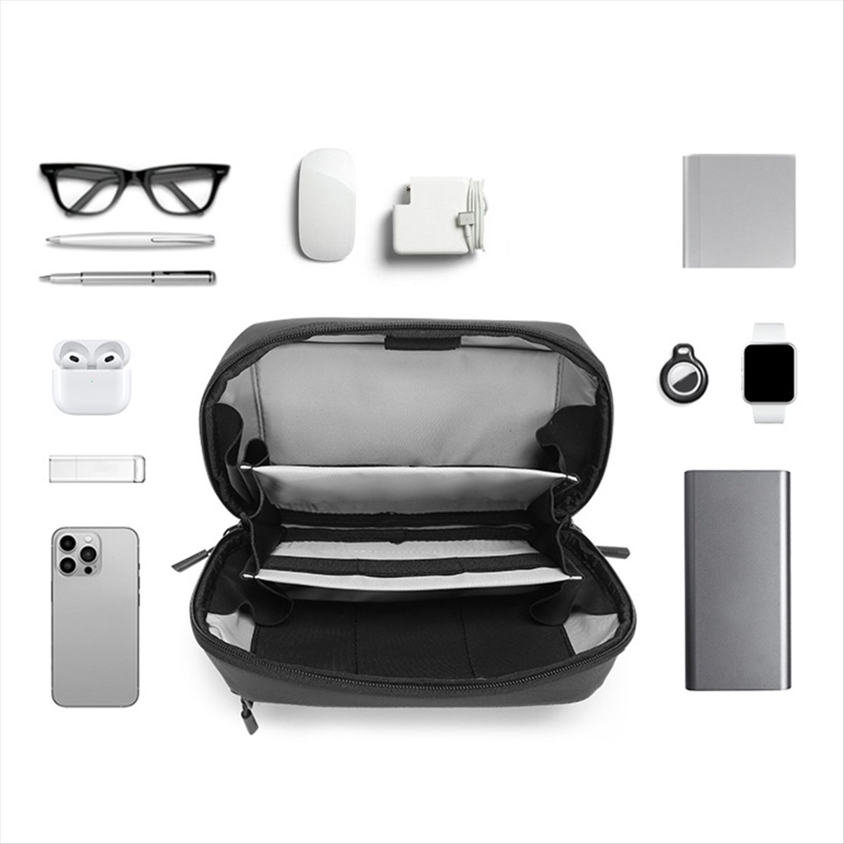 ☶❈＊♥AC1578-Waterproof Tech Pou - Tech Accessories Travel Case ulasan dan harga
